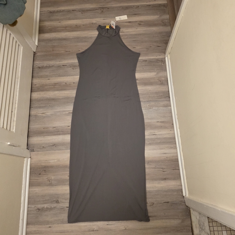 Daisy Charcoal Sleeveless Maxi Full Dress. With Slip Size 2XL